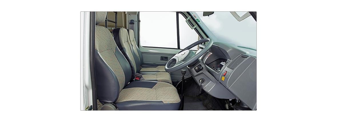 Tata Winger driver compartment